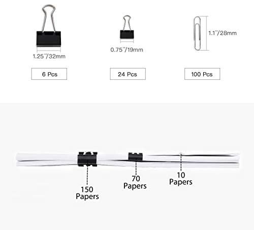 342 Pcs Small Office Supplies Kit with Storage Container, Metal Binder Clips Medium/Small, Paper Clips, Assorted Rubber Bands, Page Markers, Push Pins, for Home, Office, School, etc. - Image 4
