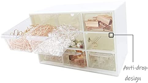 Mini Desk Organizer with Drawers, Office Supplies and Jewelry Storage Case 9 Drawers - Image 5