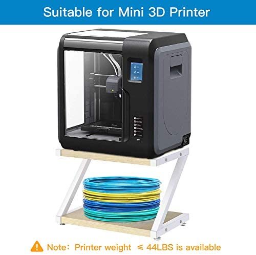 Desktop Stand for Printer - Desktop Shelf with Anti - Skid Pads for Space Organizer as Storage Shelf, Book Shelf, Double Tier Tray with Hardware & Steel by HUANUO (Light Wood) -HNWPS - Image 5