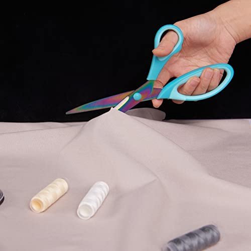 Titanium scissors Set of 3 Pack Fabric scissors Rubber Soft Grip Handle Sharp blades Multipurpose scissors set for Sewing Carfts Office and Home Supplies, Blue - Image 8