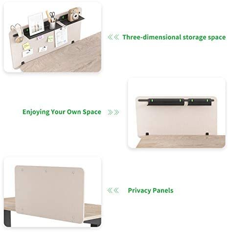 FAMISKY Dual Motor Adjustable Height Standing Desk, Electric Sit Stand Desk with Screen Panel, 48 x 24 Inches Stand up Desk, Home Office Desk with Greige Top and Black Frame - Image 4