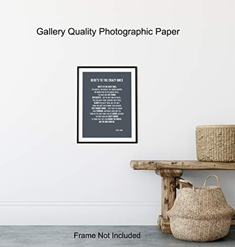 Heres to the Crazy Ones Entrepreneurial Motivational Quote -8x10 Art Print, Home Decor - Inspirational Wall Art Poster - Unique Room Decorations for Office, Den - Gift for Entrepreneur, Boss - Image 9