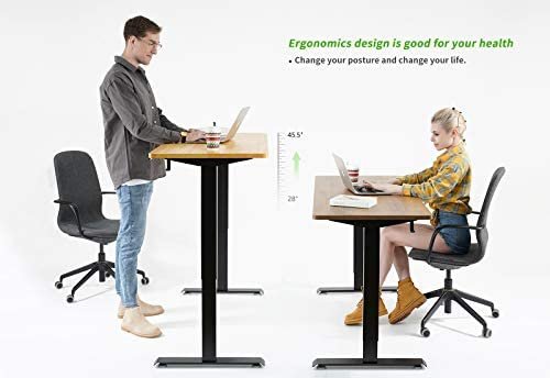 FAMISKY Dual Motor Adjustable Height Standing Desk, Electric Sit Stand Desk with Screen Panel, 48 x 24 Inches Stand up Desk, Home Office Desk with Greige Top and Black Frame - Image 2
