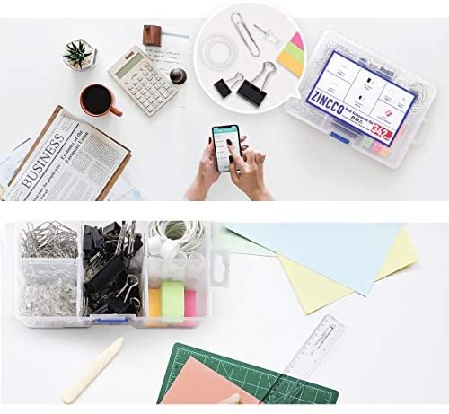 342 Pcs Small Office Supplies Kit with Storage Container, Metal Binder Clips Medium/Small, Paper Clips, Assorted Rubber Bands, Page Markers, Push Pins, for Home, Office, School, etc. - Image 6
