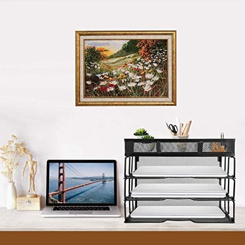 Reliatronic Mesh Office Desk Organizer, Stackable File Letter Tray Organizer Perfect for Home Office, Black - Image 5