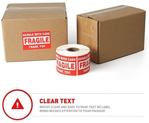 Fragile - 2"x3" Handle with Care Shipping Stickers, 500 Labels Per Roll - Image 3