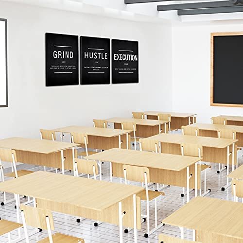 KAWAHONE Inspirational Canvas Painting Wall Art, Grind Hustle Execution Motivation Wall Decor Success Entrepreneur Poster Framed Positive Quotes Wall Picture Gift for Home Office Workplace Businness - Image 4