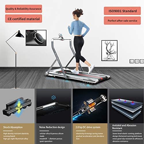 RHYTHM FUN Treadmill 2-in-1 Folding Treadmill Under Desk Walking Treadmill for Home with Foldable Handrail Wide Tread Belt Super Slim Mini Quiet Treadmill with Smart Remote Control and Workout App - Image 5