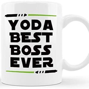 CLASSIC MUGS Yoda Best Boss Ever Funny Gag Gift Ideas for Bosses for Office Male Female Boss Lady Gifts for Men Women Adult Employee Coworkers Staff Entrepreneur Business Owner Friends Coffee Mug