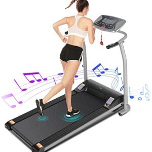 Folding Treadmill for Home, Portable Electric Treadmill Exercise Machine with LCD Display & Pulse Grip, Running Walking Jogging Exercise Fitness Machine for Home Gym Easy Assemble