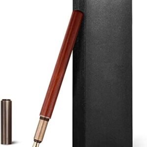HHLCWA 1 Pack Vintage Fountain Pen,Natural Rosewood Pen,Brass Pen Cap,0.5mm Nib with Ink Refill Converter, Smoothly Writing Pen For Women Men Home School Office Supplies (With Gift Box) HHLCWA 1 Pack Vintage Fountain Pen,Natural Rosewood Pen,Brass Pen Cap,0.5mm Nib with Ink Refill Converter, Smoothly Writing Pen For Women Men Home School Office Supplies (With Gift Box)