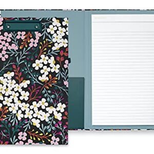 Kate Spade New York Clipboard Folio with Low Profile Clip, Professional Padfolio Includes Lined Notepad, Pen Loop, and Pocket, Fall Floral