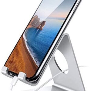 Lamicall Cell Phone Stand, Desk Phone Holder Cradle, Compatible with Phone 12 Mini 11 Pro Xs Max XR X 8 7 6 Plus SE, All Smartphones Charging Dock, Office Desktop Accessories – Silver Lamicall Cell Phone Stand, Desk Phone Holder Cradle, Compatible with Phone 12 Mini 11 Pro Xs Max XR X 8 7 6 Plus SE, All Smartphones Charging Dock, Office Desktop Accessories – Silver