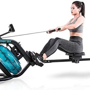 Merax Water Rowing Machine – Fitness Indoor Water Rower with LCD Monitor Home Gym Equipment