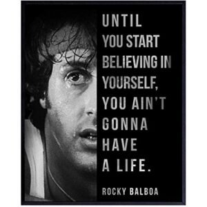 Rocky Poster -8×10 Motivational Wall Art – Inspirational Quotes Decor – Positive Uplifting Gift – Men, Teens, Boys, Sports, Boxing Fan, Entrepreneur – Dorm, Home Office, Bedroom, Living Room