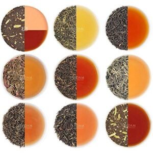 VAHDAM, Assorted Loose Leaf Tea Sampler – 10 TEAS, 50 SERVINGS – Black Tea, Green Tea, Oolong Tea, Chai Tea, White Tea | Tea Variety Pack | Hot, Iced, Kombucha Tea