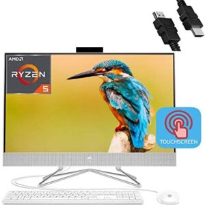 2020 HP 27 Flagship All in One Desktop Computer 27" FHD IPS Touchscreen Display AMD Hexa-Core Ryzen 5 4500U (Beats i7-8550U) 32GB DDR4 512GB SSD Keyboard Mouse Webcam Win 10 + HDMI Cable