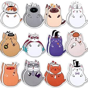 24 Pads Cat Sticky Notes Funny Cat Note Pads Self-Stick Cartoon Sticky Note Pad Cute Theme Cat with Big Belly Memo Notes Stationery for Cat Lovers Women Office School Supplies Students Children