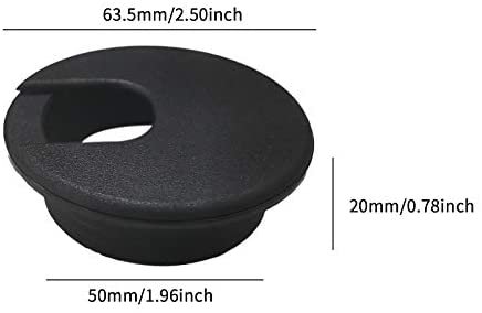 JANEMO Grommet Kits,2 Pcs Wire Hole Cover,2 Inch Mounting Hole Cover for Wires,Use for Organize The Wires from Computer Desks,PC Peripheral,Office Equipment,Black - Image 5