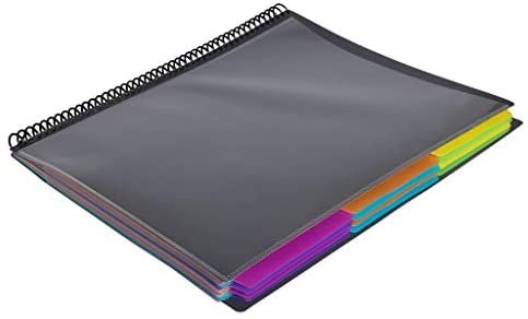 JAM PAPER Plastic Multi Pocket Folder - 24 Pocket Organizer - Smoke Grey - 10 1/2 x 11 1/2 - Sold Individually - Image 4