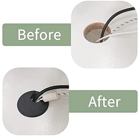 JANEMO Grommet Kits,2 Pcs Wire Hole Cover,2 Inch Mounting Hole Cover for Wires,Use for Organize The Wires from Computer Desks,PC Peripheral,Office Equipment,Black - Image 4
