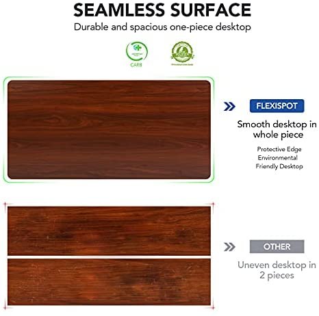 Flexispot EC1 Adjustable Height Desk 42 x 24 Inches Small Desk for Small Space Electric Sit Stand Home Office Table Standing Desk Classic (White Frame + 42 inch Mahogany Desktop) - Image 4