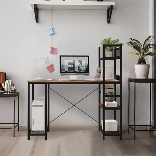FOENOEL Computer Desk 47 inch with Storage Shelves Study Writing Table for Home Office,Modern Simple Style - Image 3
