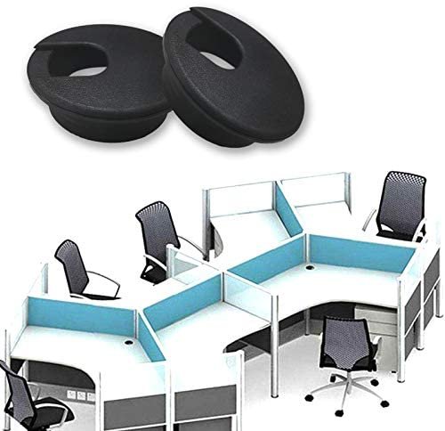 JANEMO Grommet Kits,2 Pcs Wire Hole Cover,2 Inch Mounting Hole Cover for Wires,Use for Organize The Wires from Computer Desks,PC Peripheral,Office Equipment,Black - Image 6