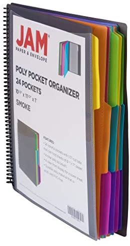 JAM PAPER Plastic Multi Pocket Folder - 24 Pocket Organizer - Smoke Grey - 10 1/2 x 11 1/2 - Sold Individually - Image 3
