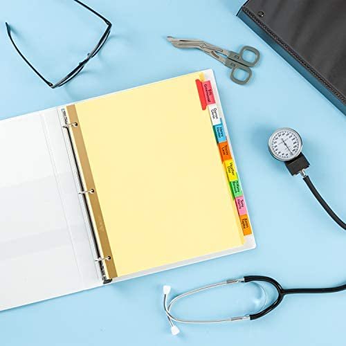 Avery 8-Tab Binder Dividers for School, Medical Office Supply, or Home Organization, Insertable Multicolor Big Tabs, 6 Sets (11111) - Image 7