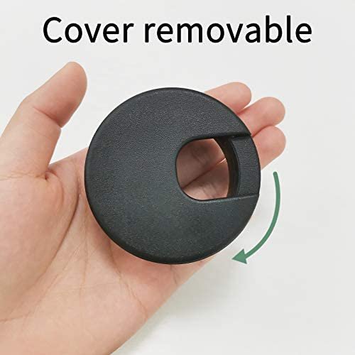 JANEMO Grommet Kits,2 Pcs Wire Hole Cover,2 Inch Mounting Hole Cover for Wires,Use for Organize The Wires from Computer Desks,PC Peripheral,Office Equipment,Black - Image 2