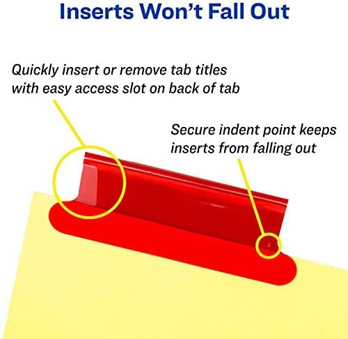 Avery 8-Tab Binder Dividers for School, Medical Office Supply, or Home Organization, Insertable Multicolor Big Tabs, 6 Sets (11111) - Image 6