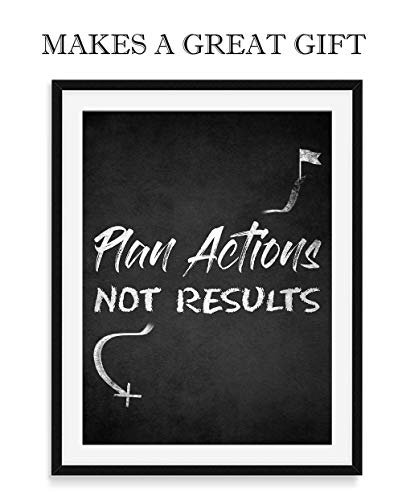 Plan Actions Not Results Quote Wall Art Chalkboard Style 11x14 inch Unframed Print Poster With Motivational Saying. Gift for Entrepreneur, Student, Athlete. Office, Classroom, Gym, Locker Room Decor - Image 2