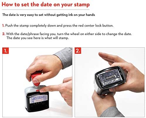 MaxMark Heavy Duty Style Date Stamp with Paid self Inking Stamp - Red Ink - Image 4