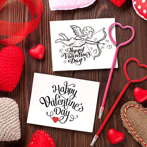 36 Pieces Valentines Day Pens Heart Shape Pens Rollerball Pens Valentine Party Favor Pens Black Gel Ink, Ballpoint Pen for School Boys and Girls Office Supplies (Rose Red) - Image 5
