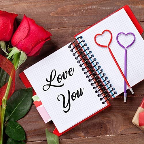 36 Pieces Valentines Day Pens Heart Shape Pens Rollerball Pens Valentine Party Favor Pens Black Gel Ink, Ballpoint Pen for School Boys and Girls Office Supplies (Rose Red) - Image 6