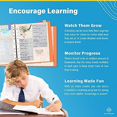 300 Clear Top Loading Page Protectors Fits Copy Paper 8.5 x 11", 11-Hole Fits 3 Ring Binders, Multi Sheet Use: Great for School Supplies, Office Supplies - Supplies Sense Lightweight Sheet Protectors - Image 5