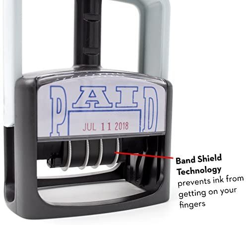 MaxMark Heavy Duty Style Date Stamp with Paid self Inking Stamp - Red Ink - Image 2