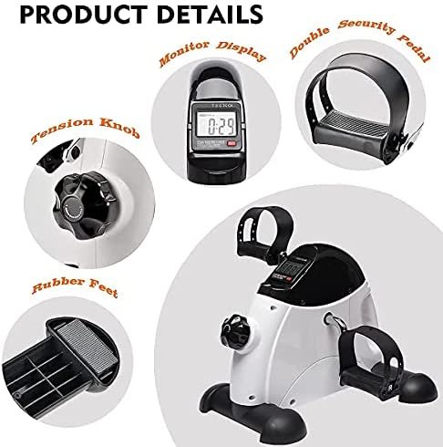 TODO Mini Exercise Bike Pedal Exerciser Foot Peddler Portable Therapy Bicycle with Digital Monitor - Image 7