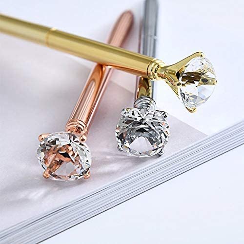 ZZTX 8 PCS Big Crystal Diamond Ballpoint Pen Bling Metal Ballpoint Pen Office Supplies Gift Pens For Christmas Wedding Birthday, Includes 8 Pen Refills - Image 3