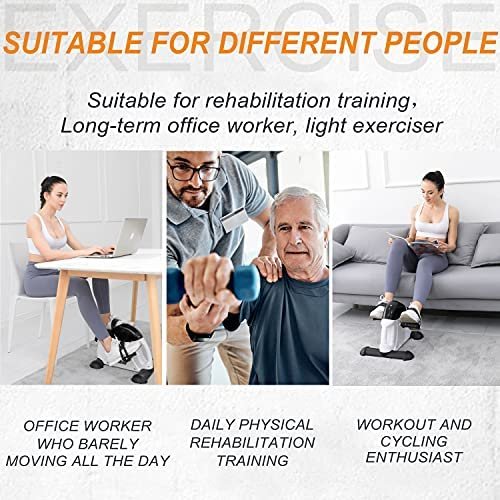 TODO Mini Exercise Bike Pedal Exerciser Foot Peddler Portable Therapy Bicycle with Digital Monitor - Image 2