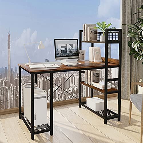 FOENOEL Computer Desk 47 inch with Storage Shelves Study Writing Table for Home Office,Modern Simple Style - Image 2