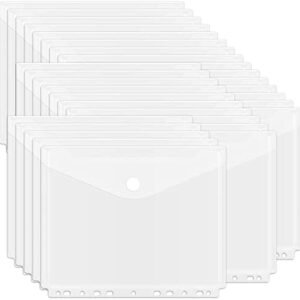 EOOUT 30 Pack Poly Binder Pocket, 11 Holes Clear Poly Binder Envelope with Hook and Loop Closure, Plastic Binder Pockets for School and Office Supplies, Letter Size EOOUT 30 Pack Poly Binder Pocket, 11 Holes Clear Poly Binder Envelope with Hook and Loop Closure, Plastic Binder Pockets for School and Office Supplies, Letter Size