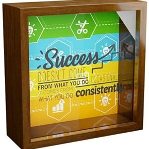 Entrepreneur Gifts | 6x6x2 Wooden Shadow Box Frame | New Business Owner Gifts | Gift for Executive Men and Women | Wall Decor Frames for Office | Entrepreneurs Themed Decorations