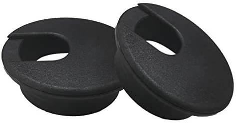 JANEMO Grommet Kits,2 Pcs Wire Hole Cover,2 Inch Mounting Hole Cover for Wires,Use for Organize The Wires from Computer Desks,PC Peripheral,Office Equipment,Black