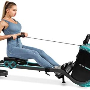 OVICX Magnetic Rowing Machine for Home Use Foldable Indoor Rower Exercise Equipment for Whole Body Workout with Double Track