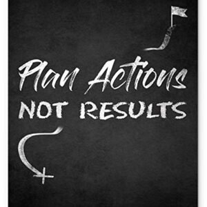Plan Actions Not Results Quote Wall Art Chalkboard Style 11×14 inch Unframed Print Poster With Motivational Saying. Gift for Entrepreneur, Student, Athlete. Office, Classroom, Gym, Locker Room Decor