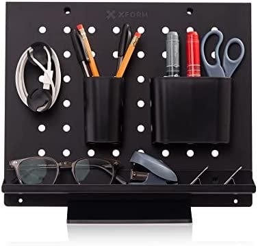 XFORM Desktop Storage - Office Desk Organizer - Home Office Accessory - Made of Metal with Matte Black Finish - Modern Design - Customizable - Convenient for any Workspace