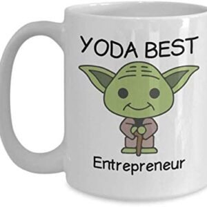 Yoda Best Entrepreneur Profession mug – Novelty Gift Mugs for Birthday Present, Anniversary, Valentines, Special Occasion, Christmas – 11oz Funny Coffee Mug