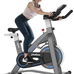 pooboo Exercise Bikes Stationary - Indoor Cycling Bike Magnetic Exercise Bike with Quiet Belt Drive and LCD Monitor, Fitness Bike for Home Cardio Workout